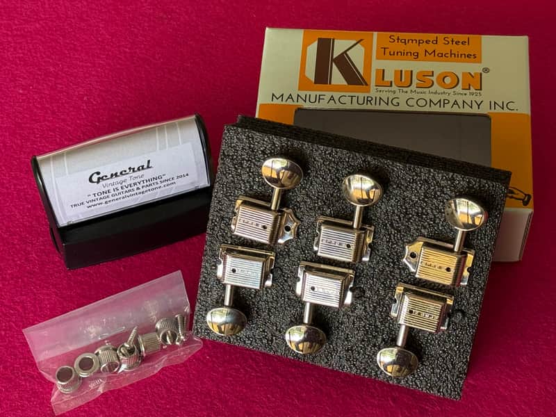 Kluson Vintage Guitar tuners single line for Fender ®️ Guitars / Left handed moldel - Nickel image 1