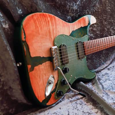 GB Liuteria Traditional Strato orange maple and green resin image 11