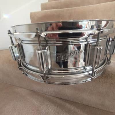 Rogers Vintage 7 line Dynasonic chrome over brass snare drum 1963/64 Cleveland SN 5244! image 3
