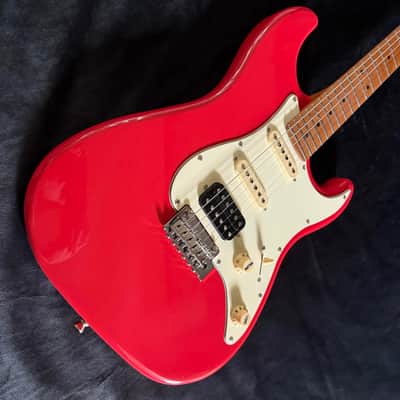 Jet Guitars JS-400 JS400 CRD, HSS Ceramic pickups, solid basswood body, 22 frets roasted maple neck, 2 point tremolo Free Setup image 3