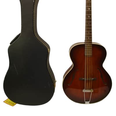 Vintage Acoustic Mandocello Archtop, Vintage Sunburst with Case image 1