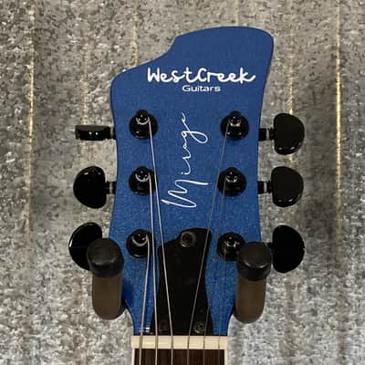 Westcreek Guitars Mirage T Bird Style Dual Humbucker Guitar Blue #0018 Used image 3