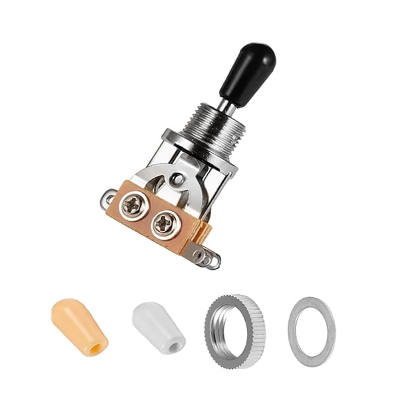 3 Way Short Straight Guitar Toggle Switch Pickup Selector with Tip Knob Caps Compatible with Gibson Toggle Les Paul Electric Guitars(Chrome Tip) image 1