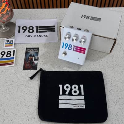 1981 Inventions DRV Overdrive Pedal White Limited Colorway w/ Box, Manual, Pouch & Extras image 5