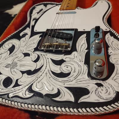 1997 Fender Telecaster '52 USA Reissue AVRI Telecaster w/ Waylon Jennings-Style Leather Cover- Tweed Case & COA! image 4
