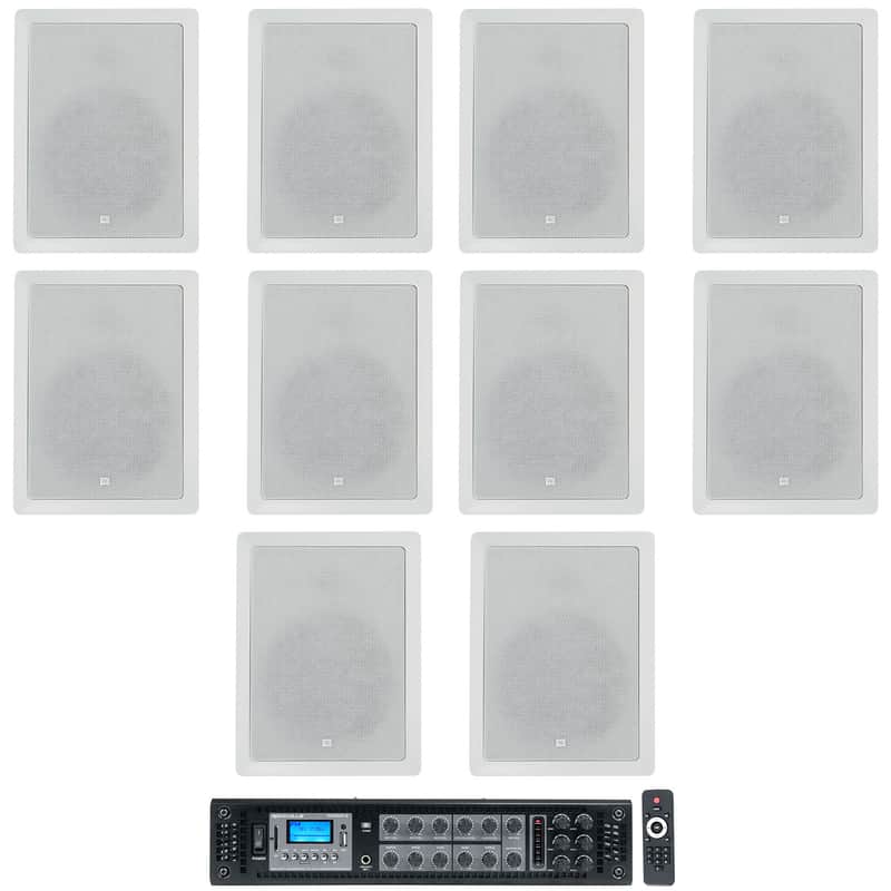 10) JBL CONTROL 128 WT 8" 50w Commercial 70v In-Wall Speakers+Amp For Restaurant image 1