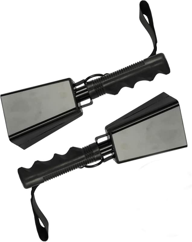 2 Pcs Cow Bell Steel Cowbells 9 inch Cowbell Noise Makers Cheering Hand Bell with Wrist Strap for Sports Events,Football Games,Party,Farm, Musical Instruments (Black) image 1