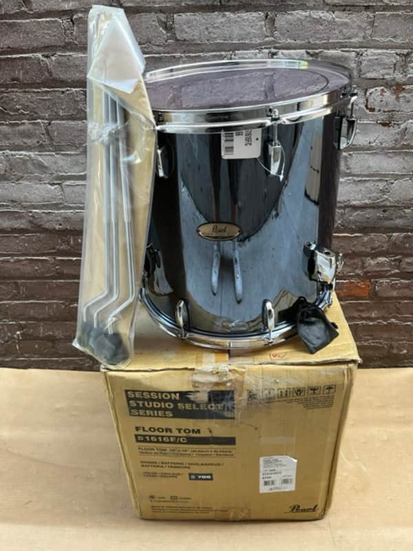 Pearl Session Studio Select 16"x16" Floor Tom W/ Super Hoop - Black Mirror Chrome image 1