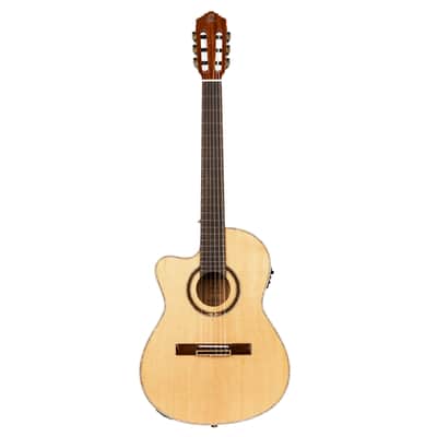 Ortega RCE138-T4-L Performer Series Solid Spruce Top Mahogany Neck Cutaway Nylon 6-String Classical Acoustic-Electric Guitar w/Gig Bag For Left Hand Player image 2