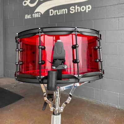 SJC Josh Dun Signature 'Torch' 6.5x14 Red Acrylic Snare Drum w/ Matte Black Hardware *IN STOCK* image 3