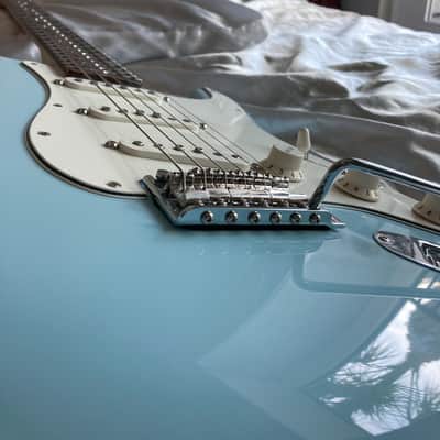 True Temperament Fender Stratocaster Sonic Blue & Gold Custom Guitar image 2