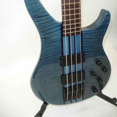 Peavey Cirrus 4 Flame Maple Trans Blue 35" Scale 4-String Electric Bass Guitar with Case image 3