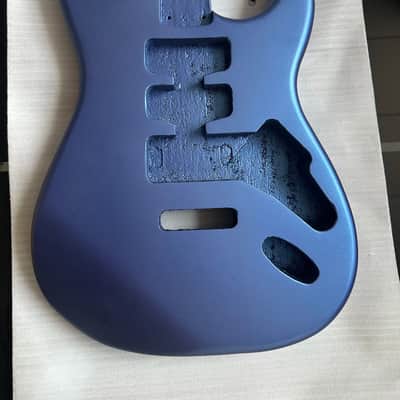 Matte Blue Paulownia Wood Guitar Stratocaster Strat Style Body image 1