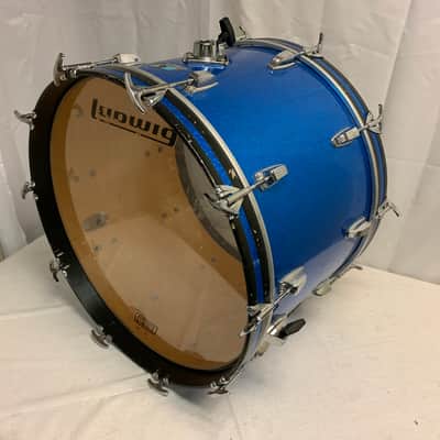 Vintage Ludwig Blue Sparkle Bass Drum 14" X 22" Olive Badge Series image 2
