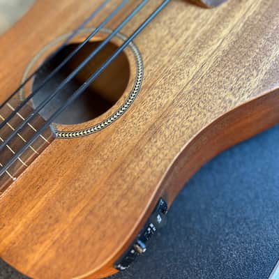 Gold Tone M-Bass/FL Micro 23" Scale Fretless Acoustic/Electric Bass Natural image 6