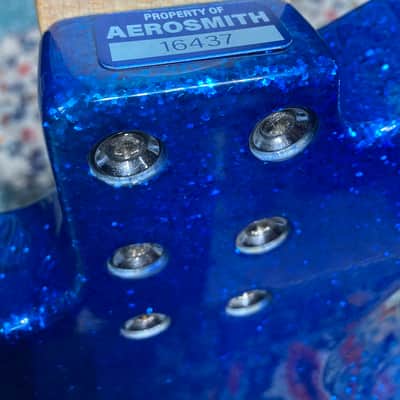 Tom Hamilton's Aerosmith, Custom G&L ASAT Blue Glitter Bass, 2010s PLUS Personalized NHL Hockey Jersey. AUTHENTICATED! (TH2 #4) image 3