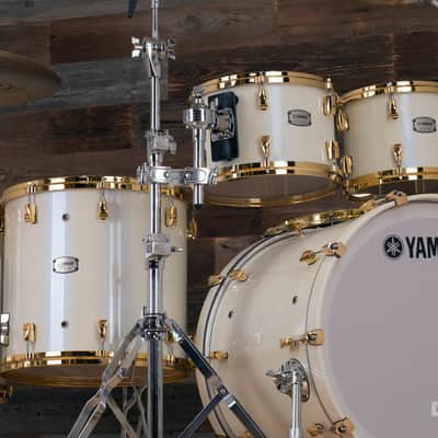 YAMAHA PHOENIX PHX 6 PIECE DRUM KIT, POLAR WHITE WITH GOLD FITTINGS image 22