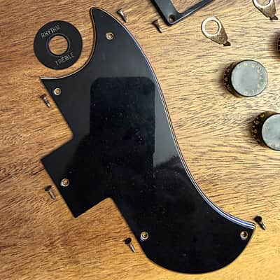 Original 1974 Gibson SG bundle: pickguard, poker chip, one pickup ring, 4 speed knobs, 4 pointer washers, period screws image 6