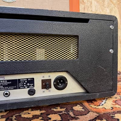 Immagine Vintage 1960s Carlsbro CS60 PA Valve Guitar Amplifier Head w/ Lay Down TF - 9