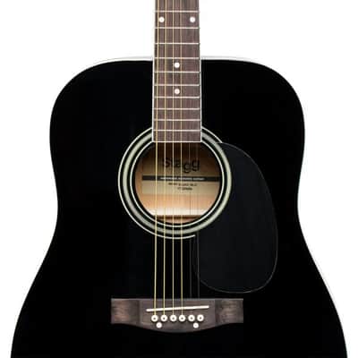 Stagg SA20D BLK Dreadnought Basswood Top Nato Neck 6-String Acoustic Guitar - Black image 3