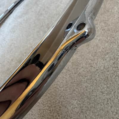 Premier 16” Die-Cast Floor Tom Drum Hoop - COB Chrome over Brass Lot #2 70s - Chrome image 2