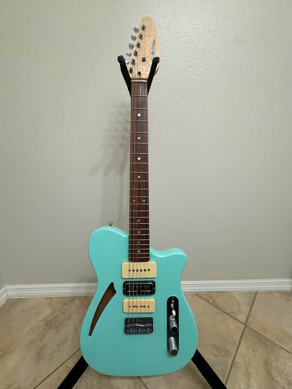 Houston Custom Guitars HCG Standard 3L Thinline T-style Guitar 2020's - Blue-Green image 1