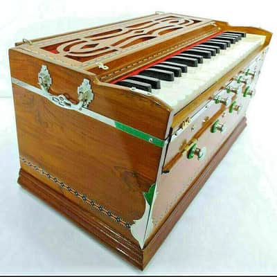 Handmade Bombay Harmonium Chudidar Double Bellow 39 Key Two Reed 8 Stopper Style Best image 4