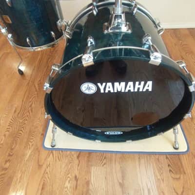 Yamaha Oak custom drums made in Japan uzikuri emerald lacquer pro heads excellent image 10
