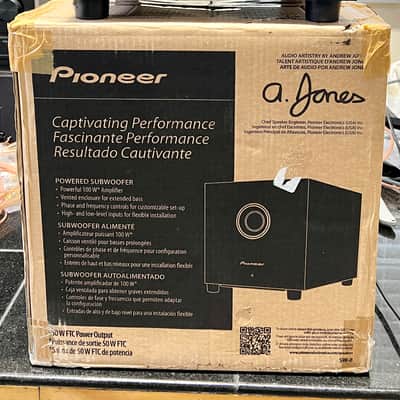 Pioneer SW-8 Andrew Jones 100W 8" Powered Subwoofer w/ Original Box; Tested image 1