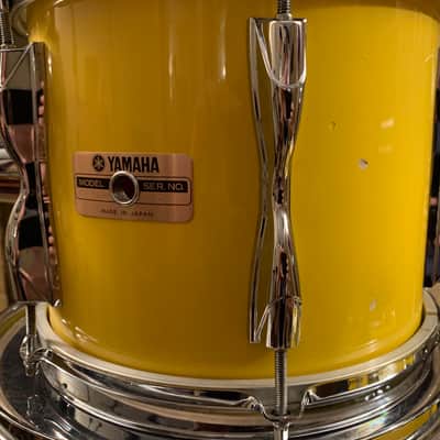 RARE Vintage Yamaha Recording Custom Birch pre-Yess 1983 Mellow (Canary) Yellow Drum Kit Set Gadd Sizes! image 8