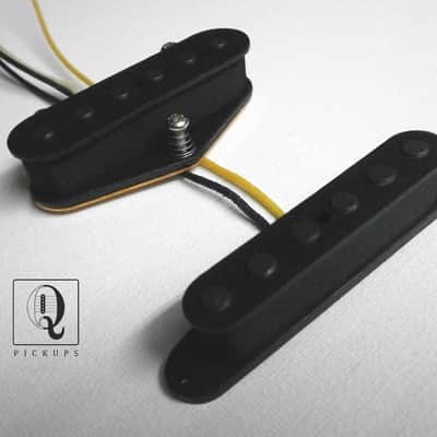 Telecaster Broadcaster A2 SET Bridge & Neck Hand Wound Fits Fender Tele Guitar by Q pickups image 1