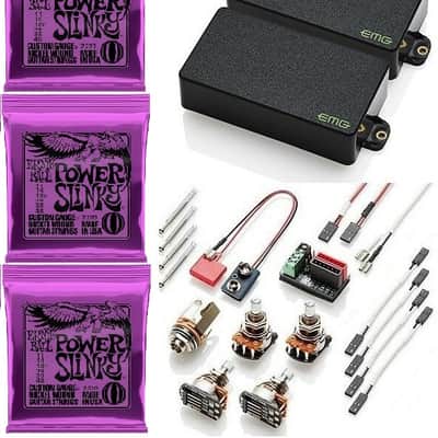 EMG KH-BB Set Kirk Hammett Bone Breaker Black Humbucker Short Pots (3 EB POWER SLINKY 11-48 STRINGS) image 1