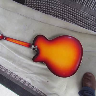 1960's Sano S-90 Semi Hollow Body Guitar W/OHC Cherry Sunburst Made In Italy Sano Wacky Guitar image 4