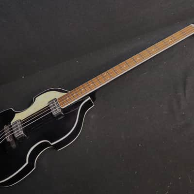 Hofner HCT-500/1L-BK Left Handed BLACK Contemporary Violin Beatle Bass with Tea Cups image 6