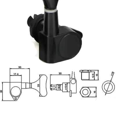 2R2L Sealed Bass Guitar Tuning Pegs Keys Machine Head Tuners for Precision Bass and Jazz Bass, Black image 2