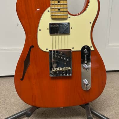 G&L Tribute Series ASAT Classic Bluesboy Semi-Hollow Electric Guitar w/Maple Fretboard - Clear Orange image 2