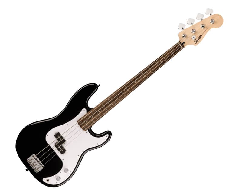 Used Squier Sonic Precision Bass Electric Guitar - Black w/ Laurel FB image 1