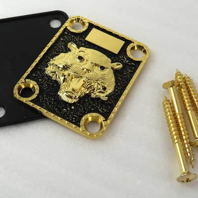 Lion Head Custom Shop Gold Neckplate Neck Plate Kit with Screws & Gasket image 4