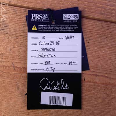 PRS Custom 24-08 10-Top Black Gold Wraparound Burst image 11