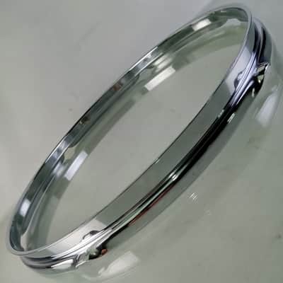 Ludwig 14"COB 6-Lug BRASS Triple-Flange 50s Snare/Floor Tom Drum Rim/Hoop Chrome image 3