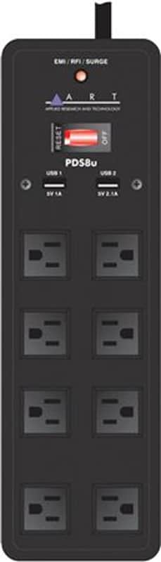 ART PDS8U Eight Outlet Power Strip With USB 20' Power Cord image 1