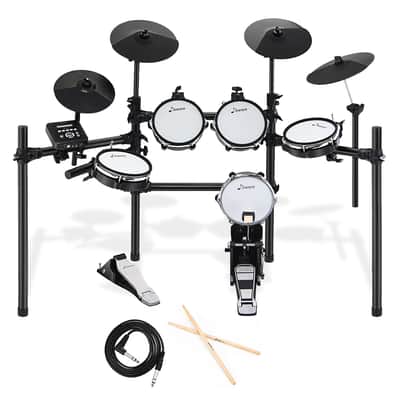 Donner DED-200 Electric Drum Set Electronic Drum Kit with 225 Sounds, More Stable Iron Metal Support image 1