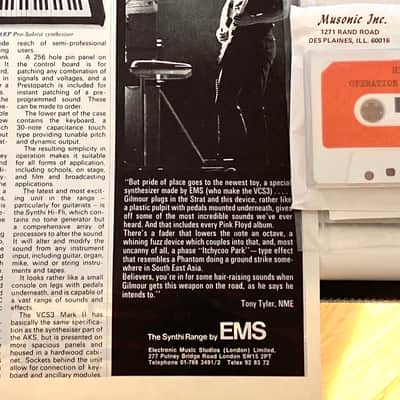 EMS Synthi Hi Fli SERIAL NUMBER ONE w/chrome stand, control pedals, paperwork, original  demo cassette, etc image 21