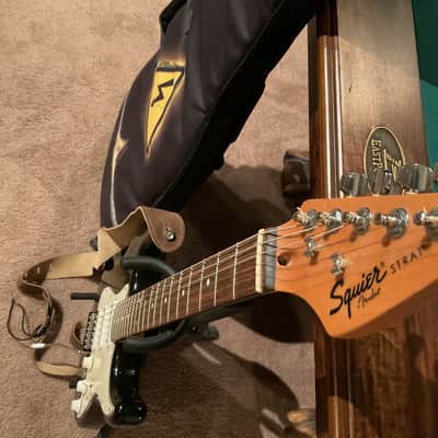 Fender Squire Stratocaster upgraded bridge/pickups comes with custom padded gig bag and strap image 7