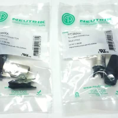 (2) Two Original NEUTRIK NC3MXX Male 3 Pin XLR Cable Connector image 2