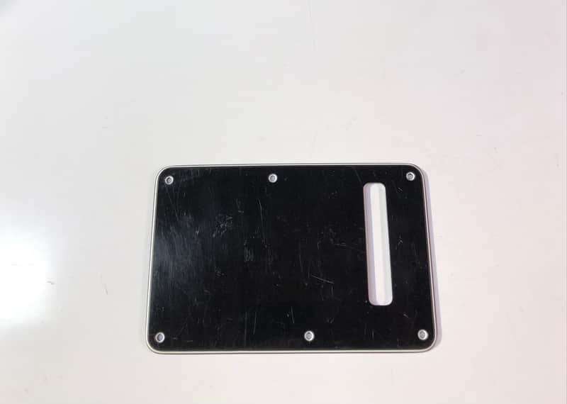 Fender Stratocaster 3-Ply Modern Style Back Plate Tremolo Cover Black image 1
