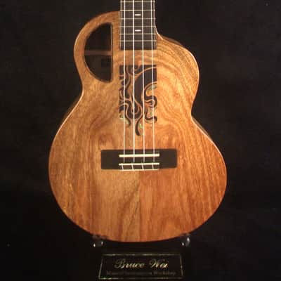 Handmade Tenor Ukulele, Solid Macassar Ebony, Abalone & MOP Inlay, Soft-bag, Bruce Wei UKB17-2027 image 4