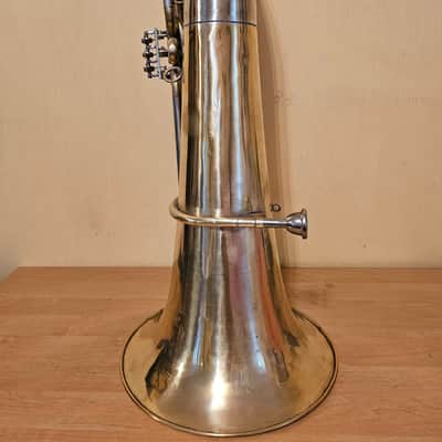 Tuba “Bb" Soviet 3 Valves Brass Pipe Wind Instrument Horn USSR Vintage and Rare image 4