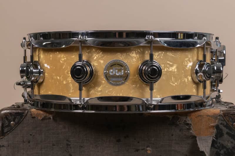 2000s DW 5x14 Collectors White Marine Pearl Snare Drum image 1