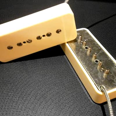 Q pickups SOAP BAR P90 Pickups SET CREAM 50s Vintage Fits Les Paul SG Epi Gibson Electric Guitar image 5